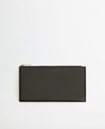 Black long leather wallet